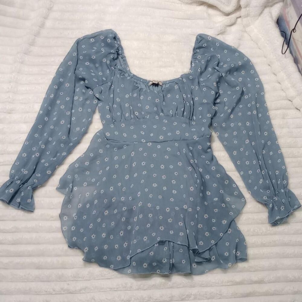 Unbranded Women's Blue and White Dress
